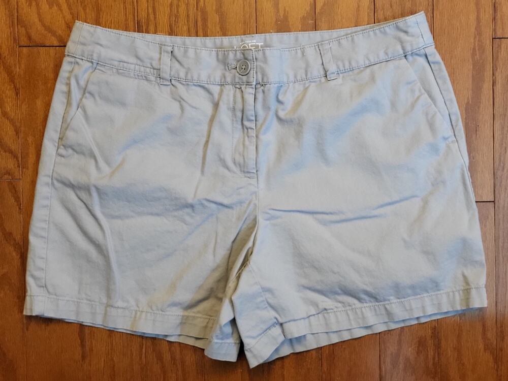 Ann Taylor Loft Women Size 14 Gray Chino Shorts